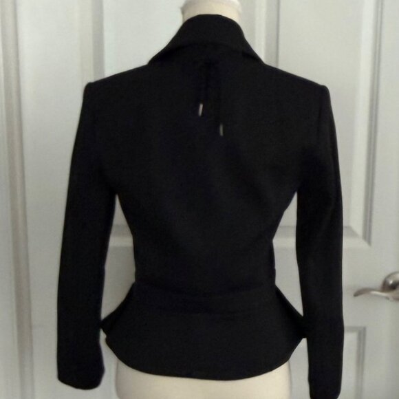 MCQ ALEXANDER MCQUEEN BLACK PEPLUM BLAZER - SZ IT  40 - Picture 6 of 9